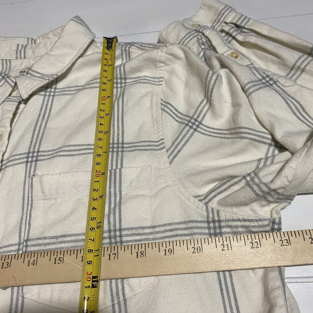 Marine Layer Women Size XL Flannel Monterey Button Up Shirt Organic Cotton - Picture 9 of 13